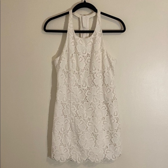LILLY PULITZER Shelli Eyelet Racerback Mini Dress Women Size 2 Resort White - Picture 1 of 11